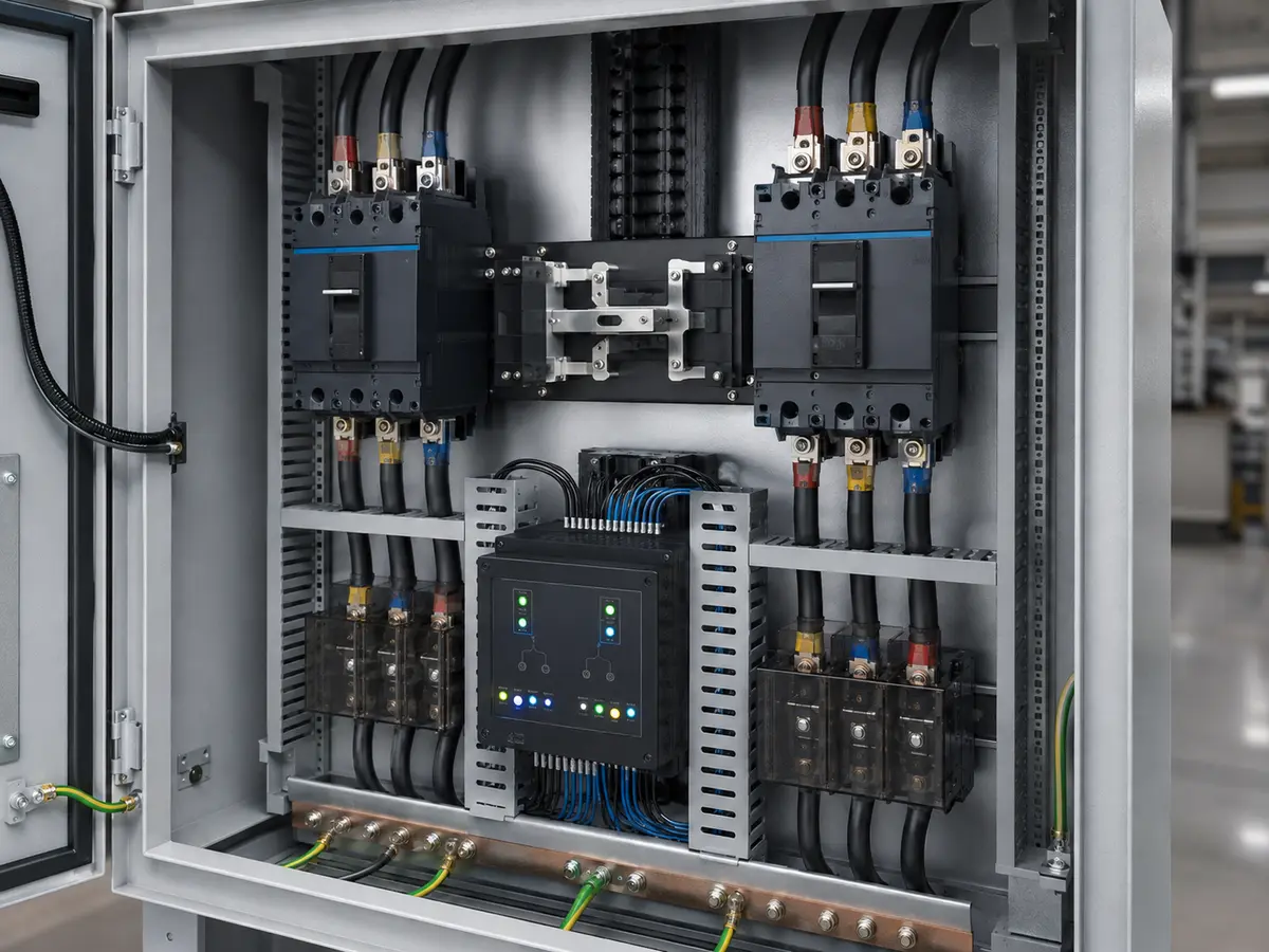 Automatic & Manual Transfer Switches — representative engineered internal detail